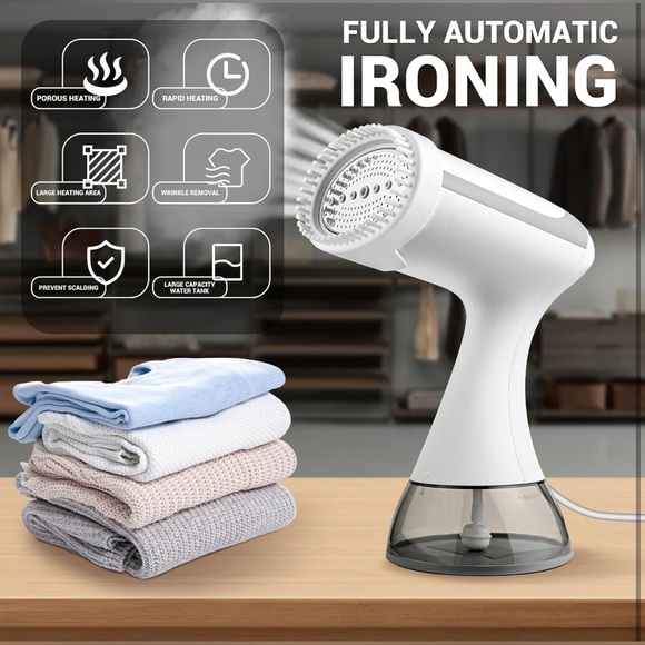 Steamer for Clothes, 1500W 300ml Water Tank 25s Quick Heat Portable Hand - WHITE - Picture 2 of 11